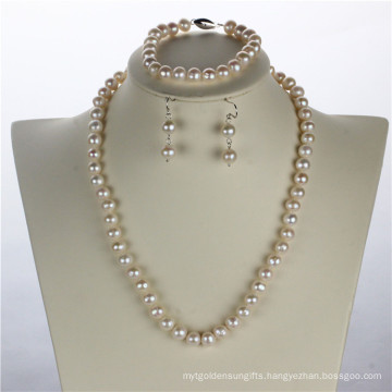 Snh 8mm off Round a+ Silver Jewelry Fresh Water Pearl Set